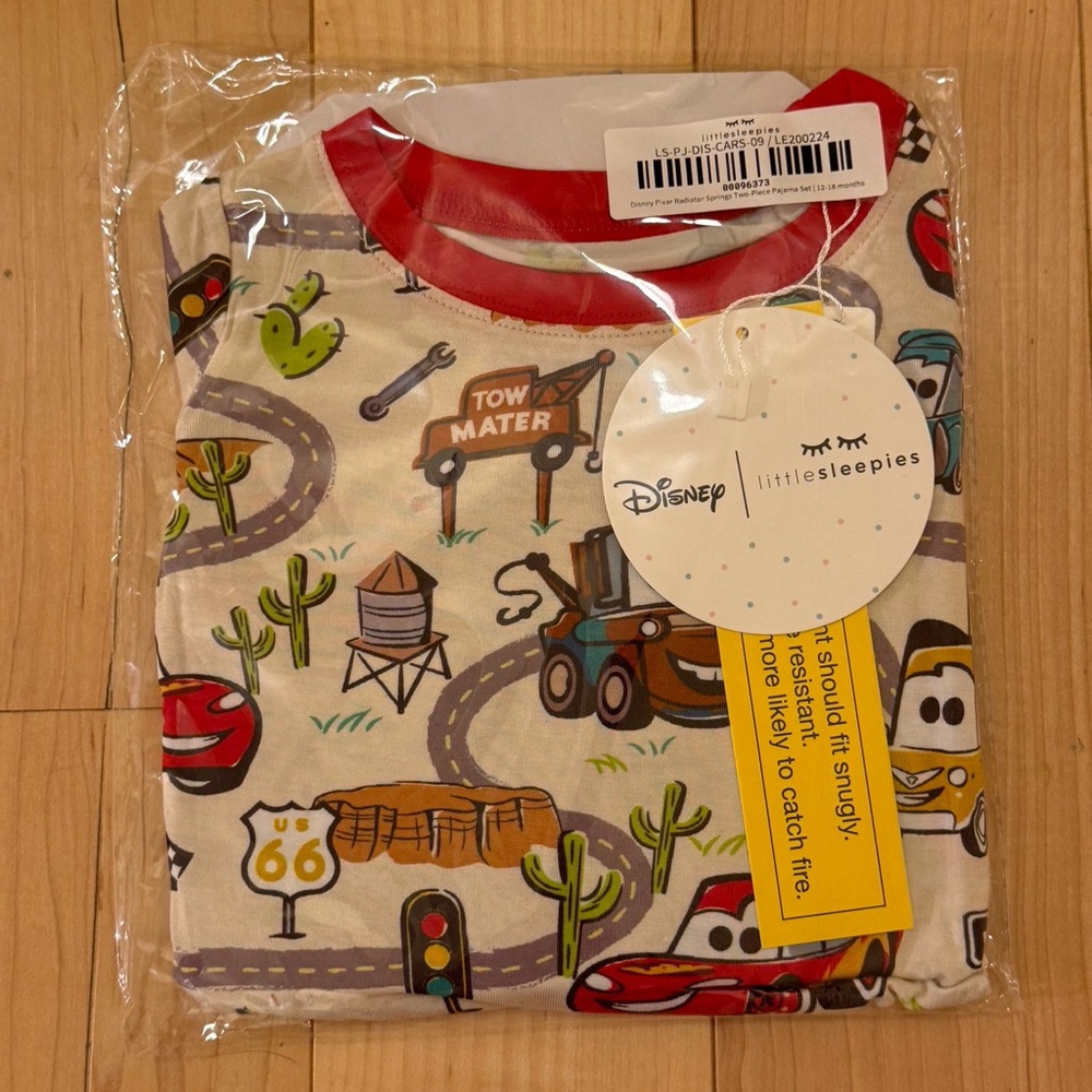 Little Sleepies Disney Pixar Radiator Springs 2 Piece Pajama- Red and Multicolor